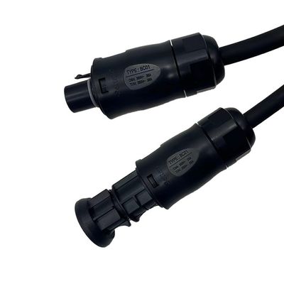 Sistema fotovoltaico de varanda Isolamento de borracha Cordão de alimentação AC H07RN-F IMQ 3 pin Plug com conector IP68 BC01