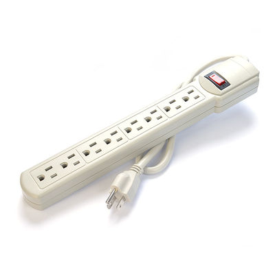 Pronto para envio 2.5 FT Power Strip com 6 tomadas e sobrecarga protector de surto de fusível NEMA 5-15P Tipo final masculino personalizado