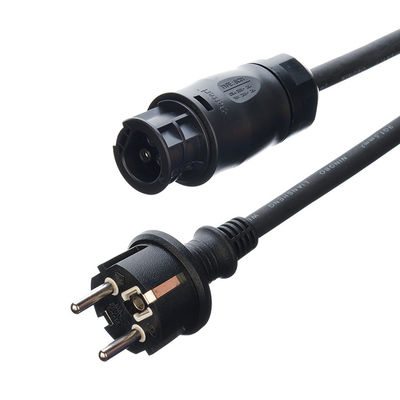 Isolamento de borracha H07RN-F Schuko Plug Cordão de alimentação AC para Betteri BC01 IP68 Conector e Inverter de painel solar