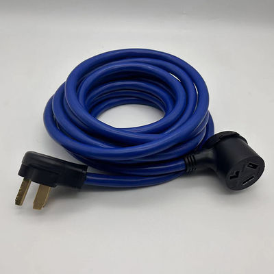 Blue Heavy Duty 110V Nema 3 Pin 10-50P Plug STJW 3/14 3/12 3/10 AWG 10-50R Cordão de extensão para uso externo de eletrodomésticos