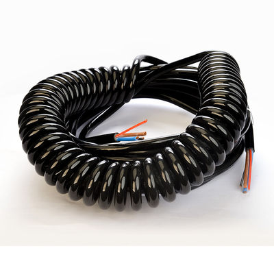 Capa PE Eu Retrátil Cordão de Extensão de Potência Enrolado Oxigeno Livre Condutor de Cobre Desnudo 3 Núcleo Fio Branco Negro