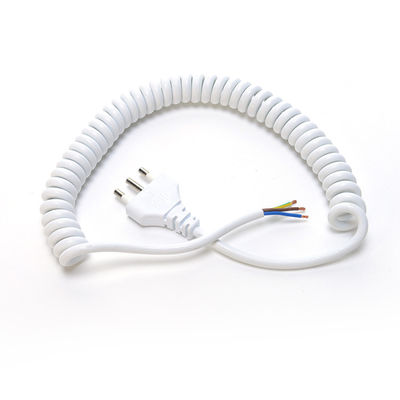 Capa PE Eu Retrátil Cordão de Extensão de Potência Enrolado Oxigeno Livre Condutor de Cobre Desnudo 3 Núcleo Fio Branco Negro