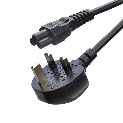 Plug AC preto / personalizado IEC60320 C13 C5 com cabo de alimentação de 3 pinos Reino Unido BS Standard 10A-16A Cable de alimentação de corrente nominal