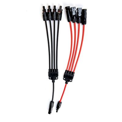 Conductor de cobre PVC Isolamento de painel solar tipo Y Conector de divisor de ramificação 4 a 1 para painéis solares e fotovoltaicos