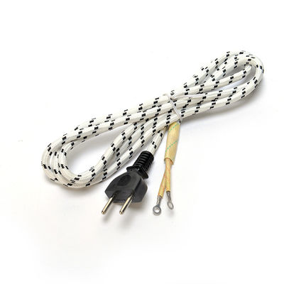 2 cordão de alimentação de cabo de eu de ponta de pin para ferro de vapor elétrico VDE/SNI/KC 2 conector de pin redondo e terminais fechados
