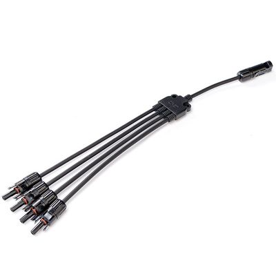 Conductor de cobre PVC Isolamento de painel solar tipo Y Conector de divisor de ramificação 4 a 1 para painéis solares e fotovoltaicos