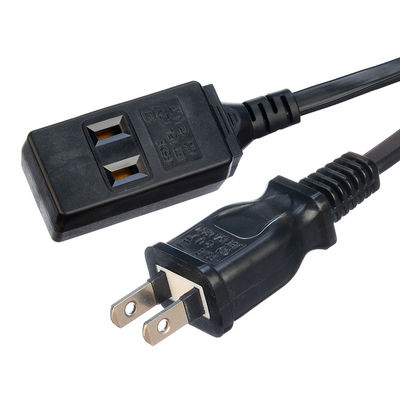 2 Pólos Flat PSE Certificado Plug de Energia com 1 Mudança para 2 Pólo Socket para Eletrodomésticos Cordão de Extensão personalizado Preto