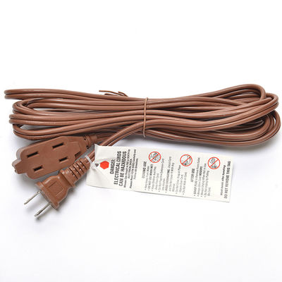 18AWG ETL Pararell Wire AC Power Cord com Switch e Socket Extension Cord Brown ETL Standard PVC Jacket USA 2 Prong