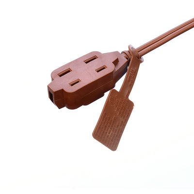 18AWG ETL Pararell Wire AC Power Cord com Switch e Socket Extension Cord Brown ETL Standard PVC Jacket USA 2 Prong