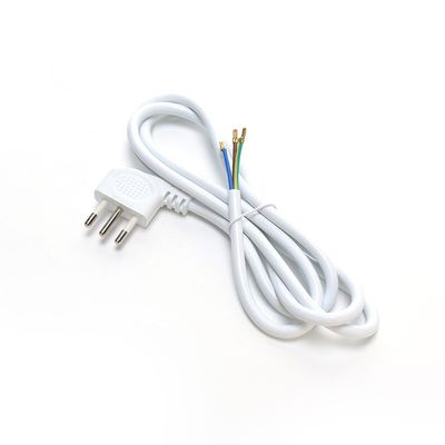 IMQ Standard 3 Pin Angled 16A Itália Cabos de alimentação brancos H05VV-F 3x0.75MM2 com terminal fechado de Crimp da Trusted