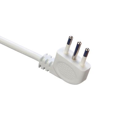 IMQ Standard 3 Pin Angled 16A Itália Cabos de alimentação brancos H05VV-F 3x0.75MM2 com terminal fechado de Crimp da Trusted