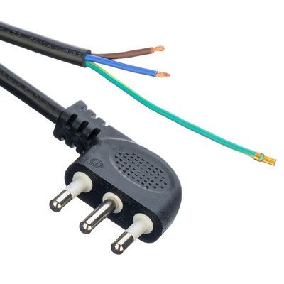 16A IEC 60320 C13 Clover Connector Preto Itália Padrão H05VV-F 3x0.75MM2 Conexão de terra do cabo de extensão Conexão de terra padrão