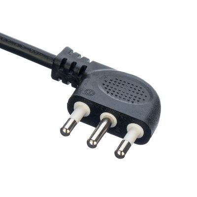 16A IEC 60320 C13 Clover Connector Preto Itália Padrão H05VV-F 3x0.75MM2 Conexão de terra do cabo de extensão Conexão de terra padrão