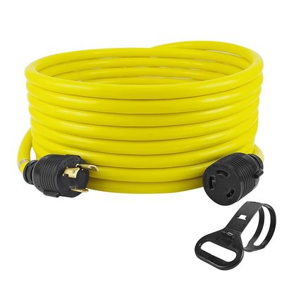 30Amp 3750 Watts 25 Feet Heavy Duty NEMA L6-30P/6-30R 3 Prong 10 Gauge Gerador de bloqueio cabo de extensão com organizador de fio