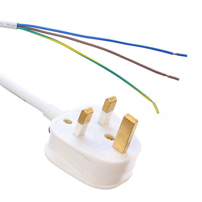 Reino Unido BS Standard Open End Rewireable 3 Prong Supply UK Plug para Computador Laptop CCA Cable Personalizado Inglaterra Uk Pin 3