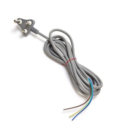 450v H05VV-F 3X0.75MM2 3 Fase Plug Power Cable para a África do Sul SABS Grey Oxygen Free Bared Stranded Copper