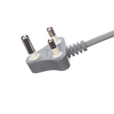 450v H05VV-F 3X0.75MM2 3 Fase Plug Power Cable para a África do Sul SABS Grey Oxygen Free Bared Stranded Copper