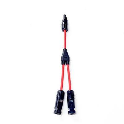 Extenção de fio fotovoltaico de cabo solar com conector solar PV004 Y Dividor Preto e vermelho Par H1Z2Z2-K DC 1500V 1X4mm XLPO Isolamento