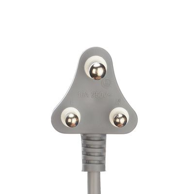450v H05VV-F 3X0.75MM2 3 Fase Plug Power Cable para a África do Sul SABS Grey Oxygen Free Bared Stranded Copper