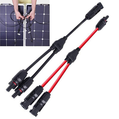 Extenção de fio fotovoltaico de cabo solar com conector solar PV004 Y Dividor Preto e vermelho Par H1Z2Z2-K DC 1500V 1X4mm XLPO Isolamento