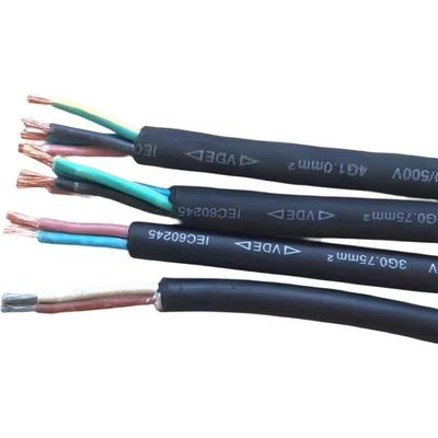 Performance de longa duração Multicore Copper Wire Power Cord 2/3/4/5/6 Core Pvc Rubber Cable 10A 250V