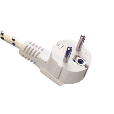 Isolamento de PVC/borracha VDE Padrão 16A/250V Cordão de extensão do cabo de alimentação para aparelhos domésticos 3 Cordão de CA trançado de algodão