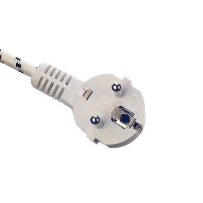 Isolamento de PVC/borracha VDE Padrão 16A/250V Cordão de extensão do cabo de alimentação para aparelhos domésticos 3 Cordão de CA trançado de algodão