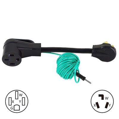 1FT Nema 10-30P Homem para 14-50R Fêmea Adaptador de Secador Cordão 50 Amp STW 10-AWG tomada Plug Cordão de alimentação com fio de terra Azul