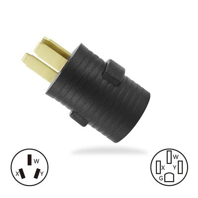 20A Corrente nominal NEMA 14-30P a 10-50R 30 Amp Plug masculino a 50 Amp Adaptador de recipiente feminino para generador Soldador Secador