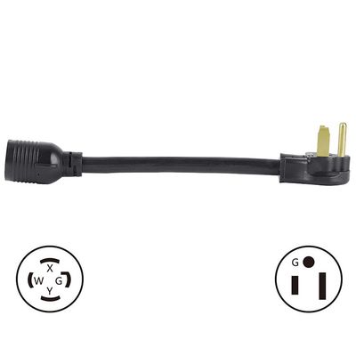 20A Corrente nominal NEMA 14-30P a 10-50R 30 Amp Plug masculino a 50 Amp Adaptador de recipiente feminino para generador Soldador Secador