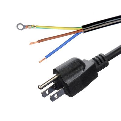 ETL personalizado de 3 pontas Cordão de alimentação americano ETL1ft Cordão de extensão de cabeça plana PVC Jaqueta 3X16AWG 7a 125v 2 pontas Figura 8