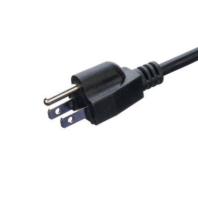 ETL personalizado de 3 pontas Cordão de alimentação americano ETL1ft Cordão de extensão de cabeça plana PVC Jaqueta 3X16AWG 7a 125v 2 pontas Figura 8