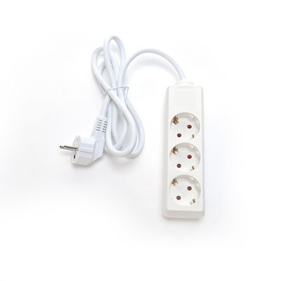 Protector contra sobrecarga de 220V Euro Power Strip branco para reengenharia de software 3 tomadas 6ft cabo de alimentação e suporte personalizado