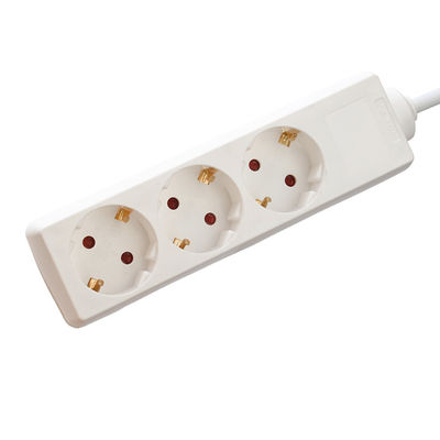 Protector contra sobrecarga de 220V Euro Power Strip branco para reengenharia de software 3 tomadas 6ft cabo de alimentação e suporte personalizado