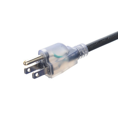 250V Rated 12/3 50 ft Waterproof Heavy Duty Extension Cord com indicador iluminado End Bared Stranded Cooper Conductor