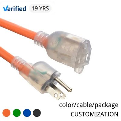 16/3 Indoor Outdoor Waterproof 3 Prong Flexblie SJTW Heavy Duty Elétrico Custom Extension Cord com e US Plug Standard