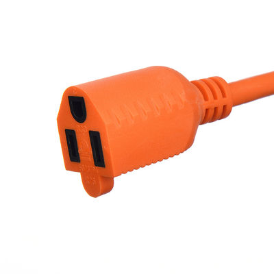 Cordão de extensão de conector externo de comprimento personalizado Cordão de alimentação universal laranja para NEMA Tipo de extremidade masculina em ambientes externos