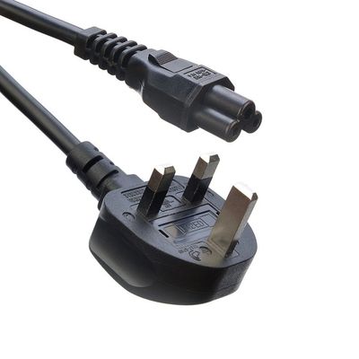 Rede SDK Reino Unido BS Padrão C5 C19 Conector 3 Pins Linha de Chumbo Faixa de fio Cordão de alimentação 3 Prong Ac Cordão de alimentação IEC Cable preto