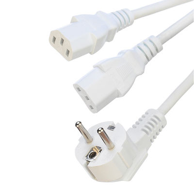 Certificado SNI 2 pin com contato com a terra Schuko Plug para 2XC13 Feminino Tipo Y Splitter Cordão de alimentação SNI Cordão de extensão 250V/16A