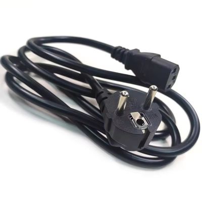 VDE Certified EU Plug Standard Cee7/7 Euro Power Cord 1.5mm com C13 Adequado para computador durável