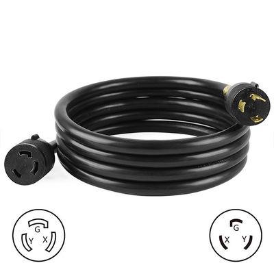 30Amp 7500 Watts 25FT L6-30P a L6-30R cabo de alimentação do gerador de carga pesada SJTW 10AWG 3 condutor de ponta barrado de barril