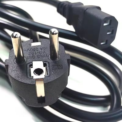 VDE Certified EU Plug Standard Cee7/7 Euro Power Cord 1.5mm com C13 Adequado para computador durável