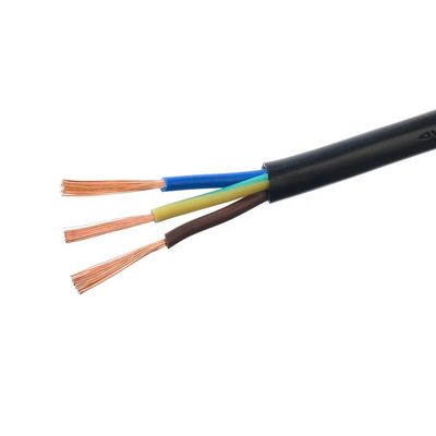 RVV 3 Núcleo 3X0.75mm2 Cabo de alimentação eléctrica preto para eletrodomésticos Identificação do núcleo Azul/marrom/verde-amarelo