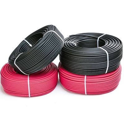 1x4mm2 XLPE Cable de energia solar DC livre de halogênio para painéis fotovoltaicos TUV aprovado Classe 5 Flexível de cobre enlatado comprimento 100M/1 rolo