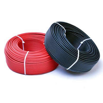 1x4mm2 XLPE Cable de energia solar DC livre de halogênio para painéis fotovoltaicos TUV aprovado Classe 5 Flexível de cobre enlatado comprimento 100M/1 rolo