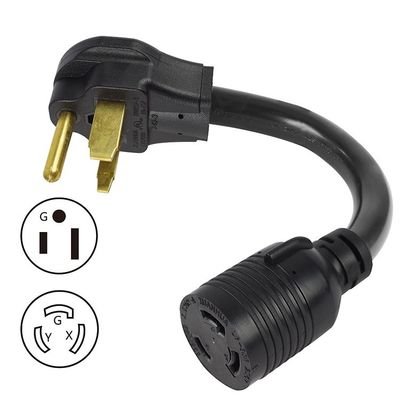 Voltagem nominal 250V 30Amp Twist Lock 3 Prong Plug masculino para L6-30R 50Amp 3 Prong Female Receptacle Generator RV Power Cord
