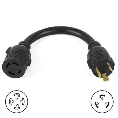 Adaptador de 30 Amp 4 Prong para 3 Prong Lock 10 Gauge Power Welder Adaptador Cord ETL Listado NEMA L14-30P Homem para NEMA L6-30R Mulher