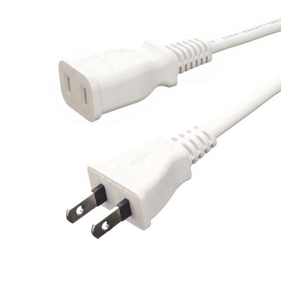 Cabos de alimentação brancos Cabos de extensão JET 2 pin Conector feminino 1,5M comprimento Japão PSE padrão 2Pin impermeável para laptop