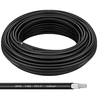Cable solar de baixa tensão 4,0 mm PVC isolante condutor de cobre enlatado para o projeto solar de cabo solar