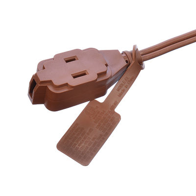 ETL 3 Outlet Brown Multiple Outlets SPT-2 14 Gauge 6FT 12FT 2 Prong Extension Cord Power Strip com tampa de segurança